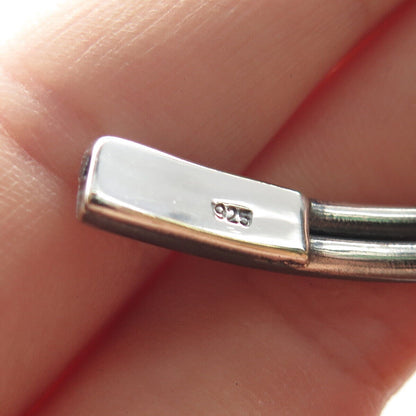 925 Sterling Silver Vintage Turquoise & Carnelian Gem Leaf Cuff Bracelet 7.25"