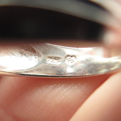 925 Sterling Silver Vintage Amethyst Citrine Peridot Topaz Gem Ring Size 8.25