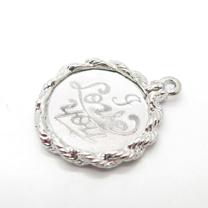 925 Sterling Silver Vintage Crea "I Love You" Pendant