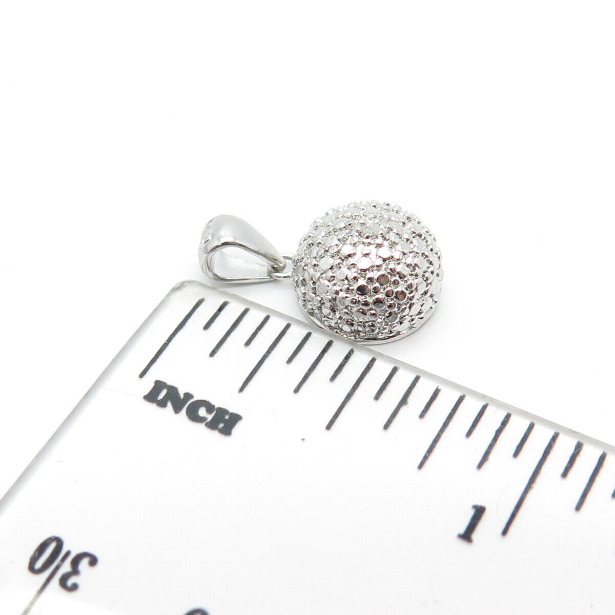 925 Sterling Silver Real White Diamond Accent Pendant