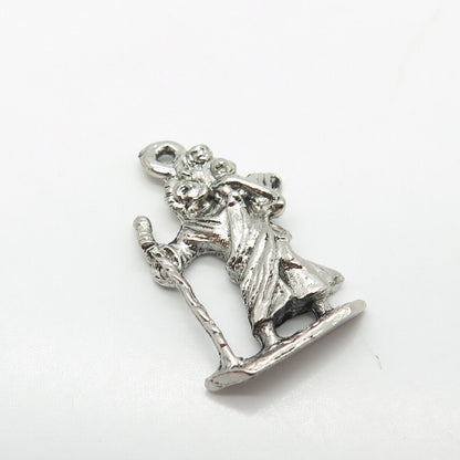 925 Sterling Silver Vintage St. Christopher Religious Pendant