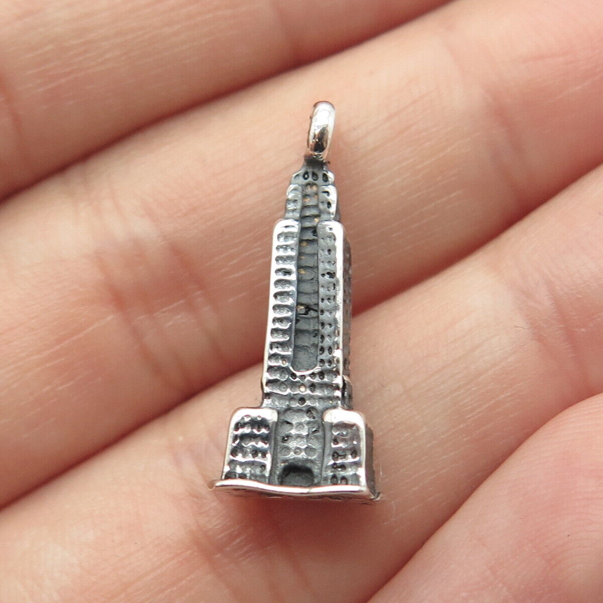 925 Sterling Silver Vintage Empire State Building Charm Pendant