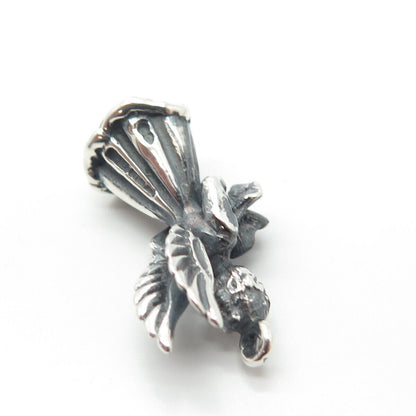 925 Sterling Silver Vintage "April" Girl w/Wings Pendant