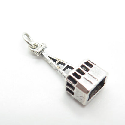 925 Sterling Silver Vintage Cable Car Charm Pendant