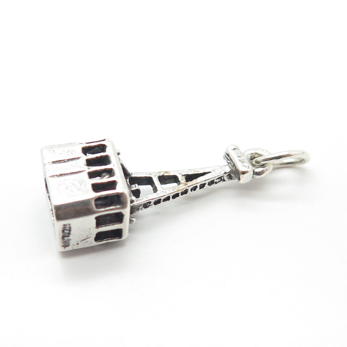 925 Sterling Silver Vintage Cable Car Charm Pendant