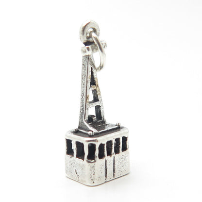 925 Sterling Silver Vintage Cable Car Charm Pendant