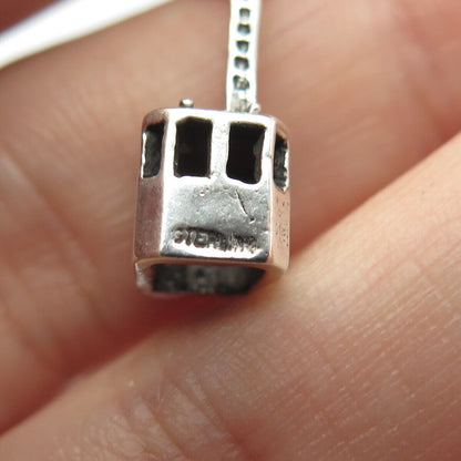 925 Sterling Silver Vintage Cable Car Charm Pendant