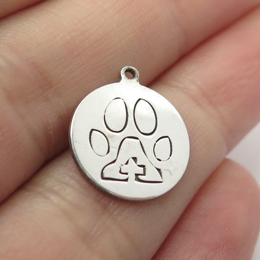 925 Sterling Silver USA Two In Town Paw Charm Pendant