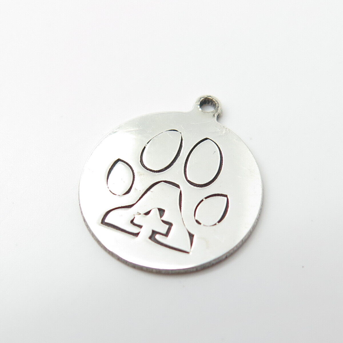 925 Sterling Silver USA Two In Town Paw Charm Pendant