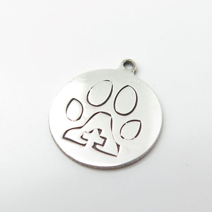 925 Sterling Silver USA Two In Town Paw Charm Pendant