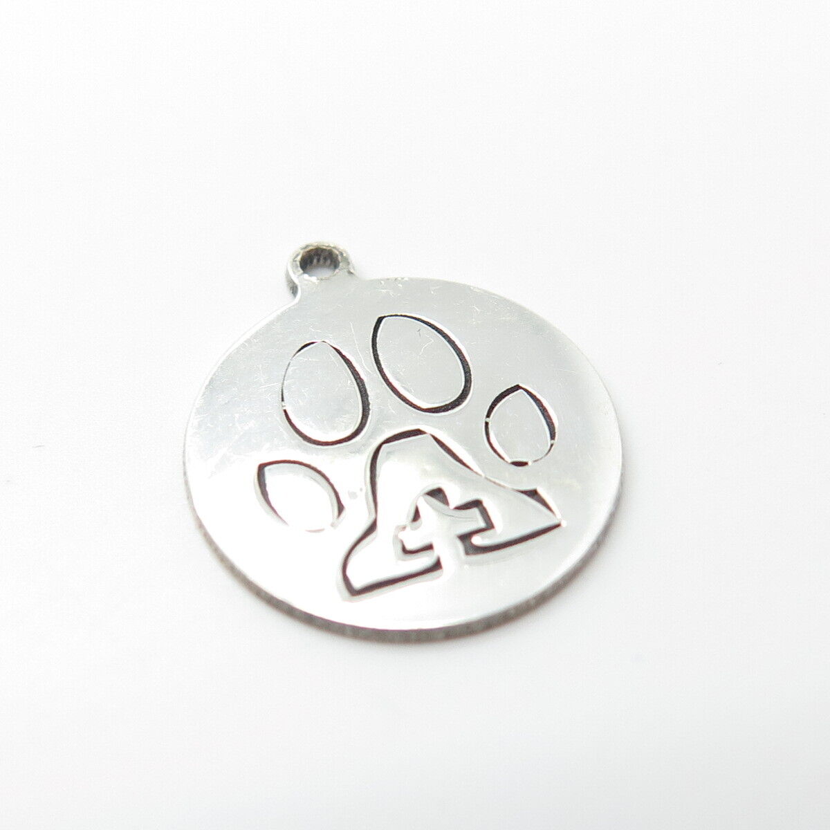 925 Sterling Silver USA Two In Town Paw Charm Pendant