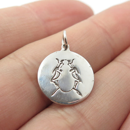 925 Sterling Silver USA Two In Town Insect Charm Pendant