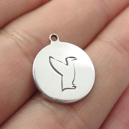 925 Sterling Silver USA Two In Town Penguin Charm Pendant