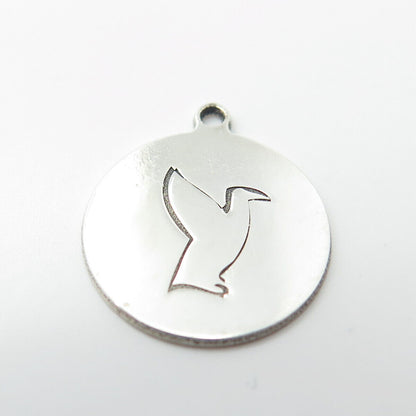 925 Sterling Silver USA Two In Town Penguin Charm Pendant