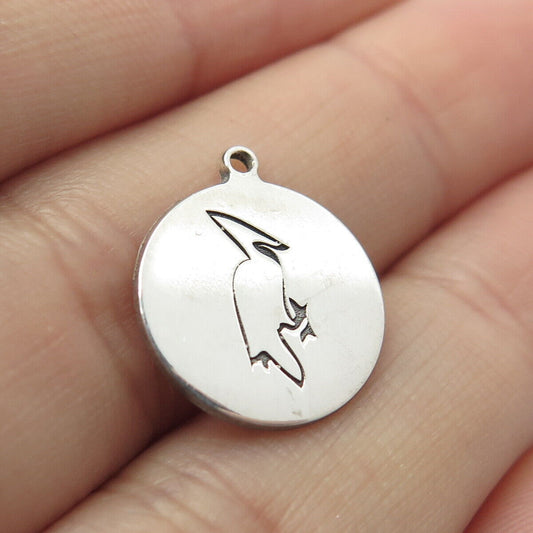 925 Sterling Silver USA Two In Town Bird Charm Pendant