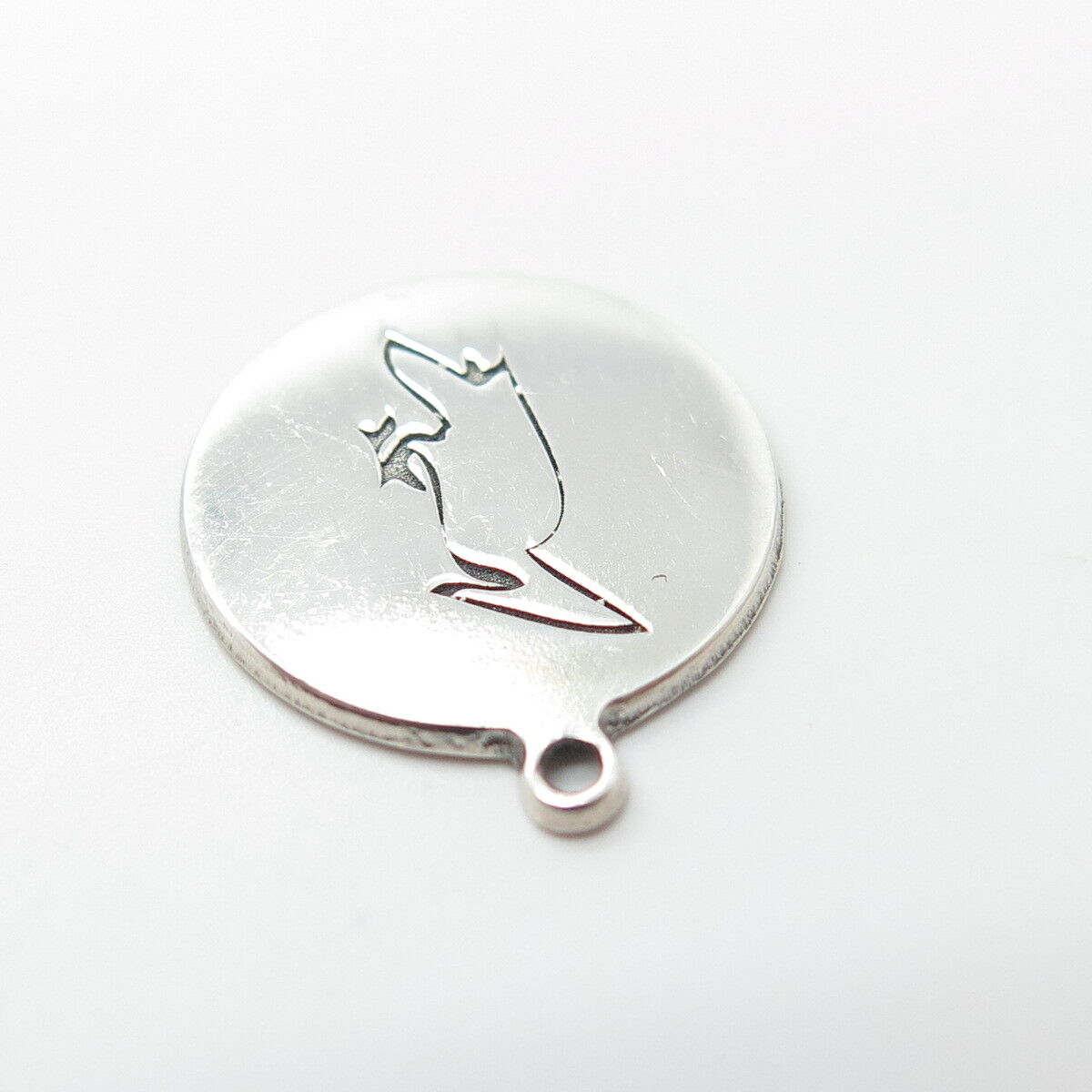 925 Sterling Silver USA Two In Town Bird Charm Pendant