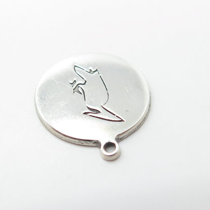 925 Sterling Silver USA Two In Town Bird Charm Pendant