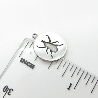 925 Sterling Silver USA Two In Town Insect Charm Pendant