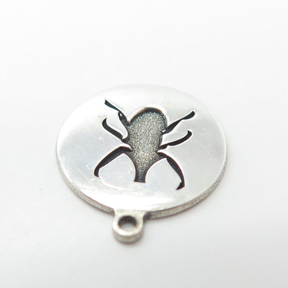 925 Sterling Silver USA Two In Town Insect Charm Pendant