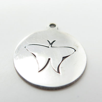 925 Sterling Silver USA Two In Town Butterfly Charm Pendant