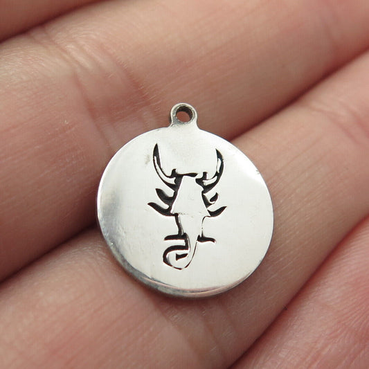 925 Sterling Silver USA Two In Town Scorpio Charm Pendant