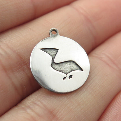 925 Sterling Silver USA Two In Town Bird Charm Pendant