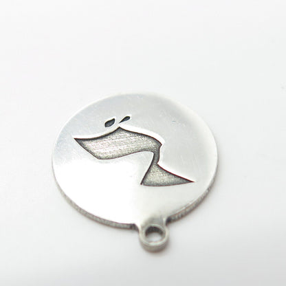 925 Sterling Silver USA Two In Town Bird Charm Pendant