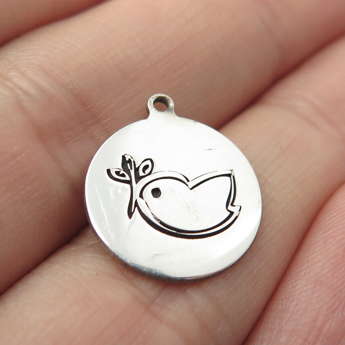 925 Sterling Silver USA Two In Town Bird Charm Pendant