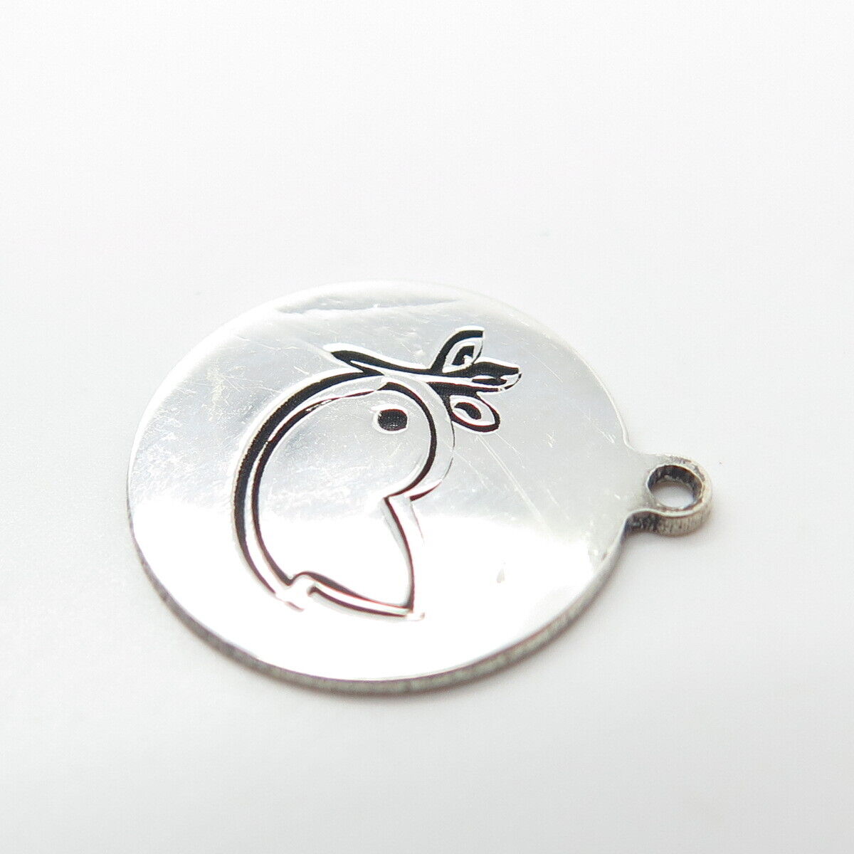 925 Sterling Silver USA Two In Town Bird Charm Pendant