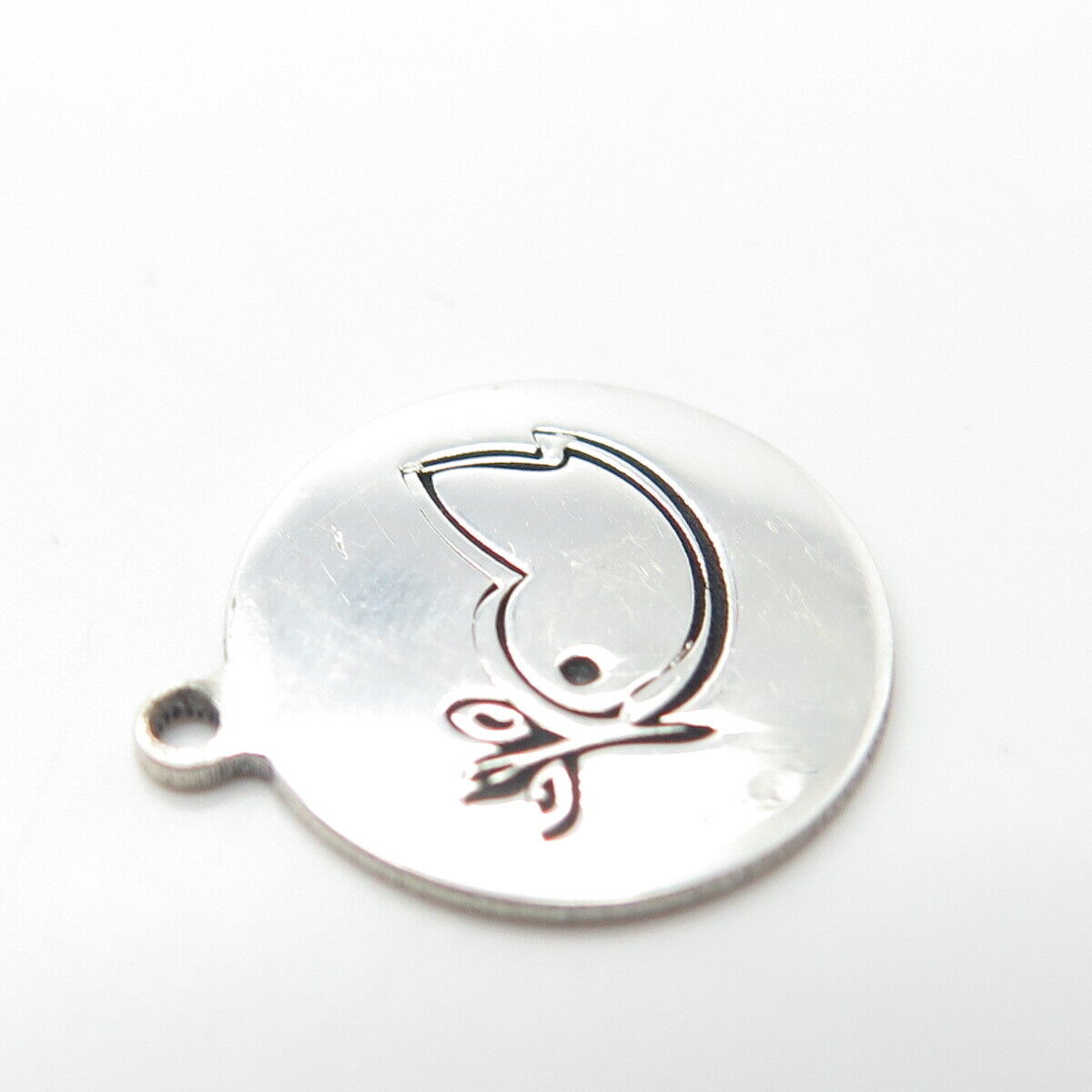 925 Sterling Silver USA Two In Town Bird Charm Pendant