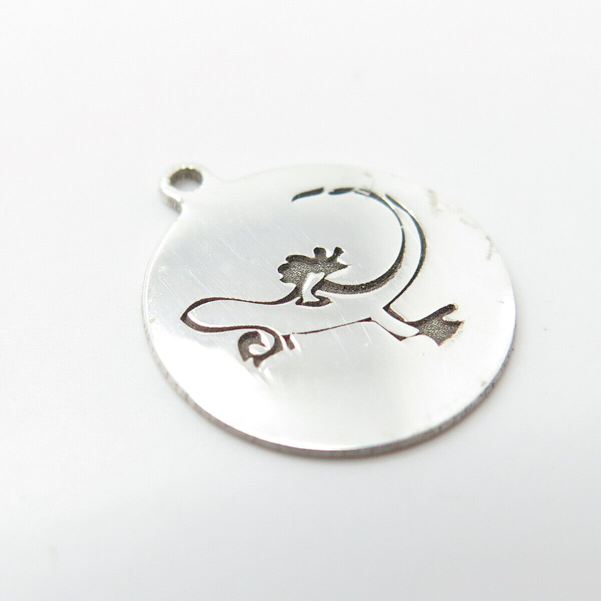 925 Sterling Silver USA Two In Town Lizard Charm Pendant