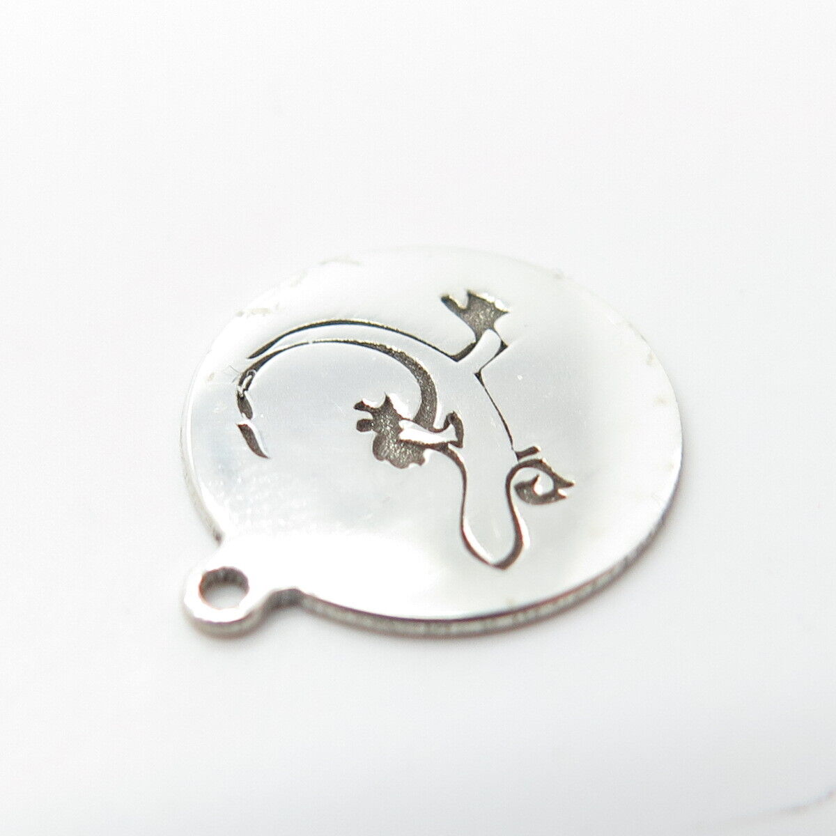 925 Sterling Silver USA Two In Town Lizard Charm Pendant