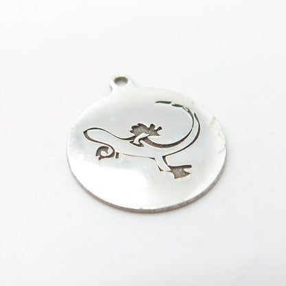 925 Sterling Silver USA Two In Town Lizard Charm Pendant