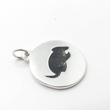 925 Sterling Silver Vintage Mouse Charm Pendant