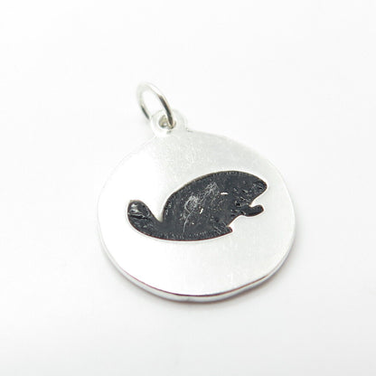 925 Sterling Silver Vintage Badger Charm Pendant