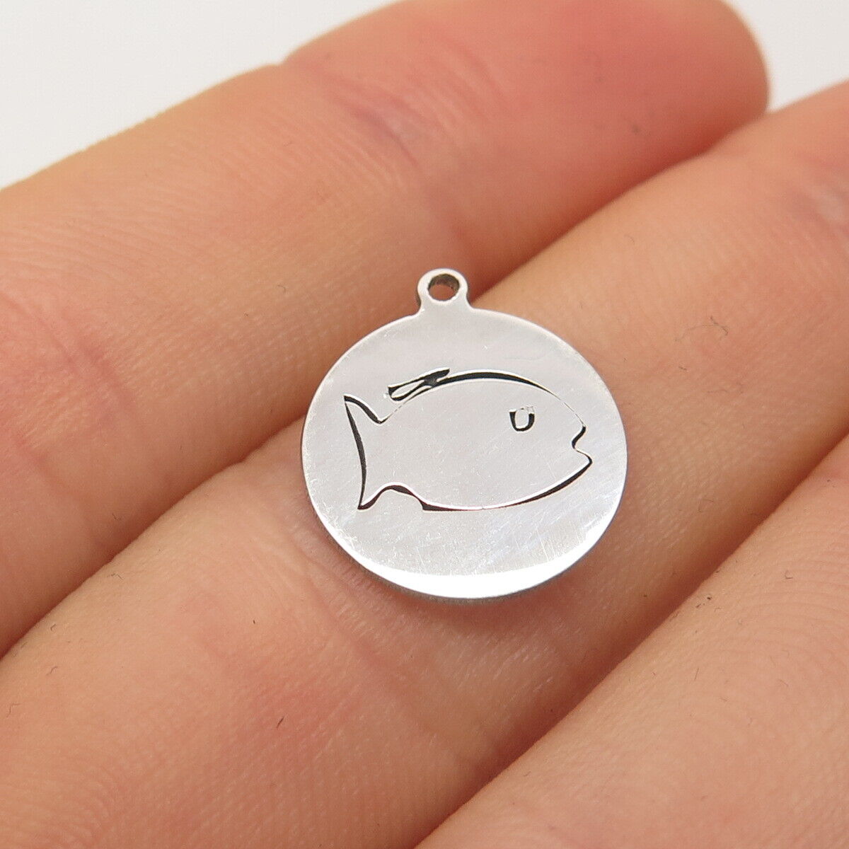 925 Sterling Silver USA Two In Town Fish Charm Pendant