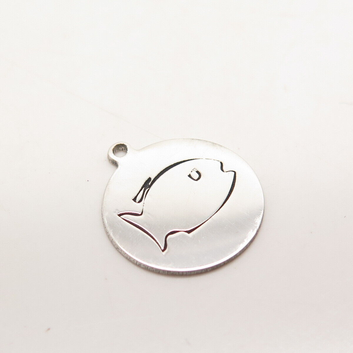 925 Sterling Silver USA Two In Town Fish Charm Pendant