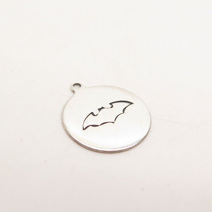 925 Sterling Silver USA Two In Town Bat Charm Pendant