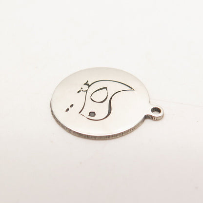 925 Sterling Silver USA Two In Town Bird Charm Pendant