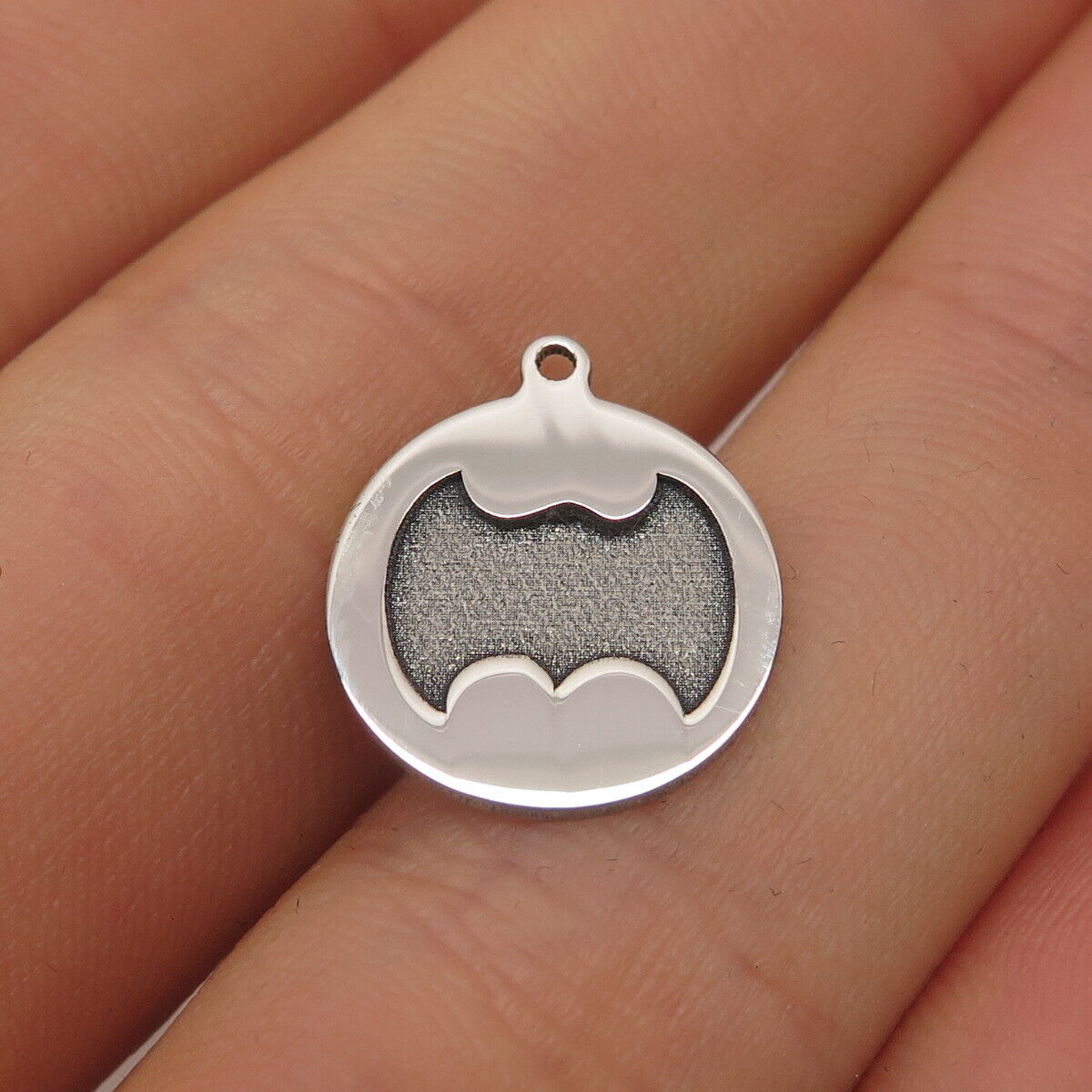 925 Sterling Silver USA Two In Town Bat Charm Pendant