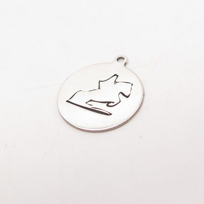 925 Sterling Silver USA Two In Town Horse Charm Pendant