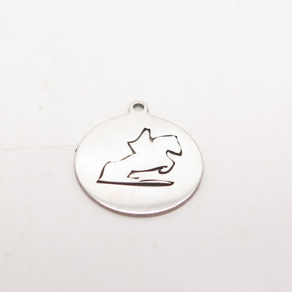 925 Sterling Silver USA Two In Town Horse Charm Pendant