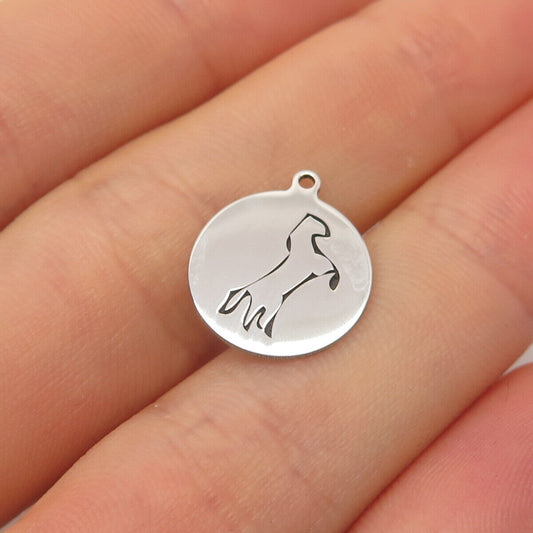 925 Sterling Silver USA Two In Town Horse Charm Pendant