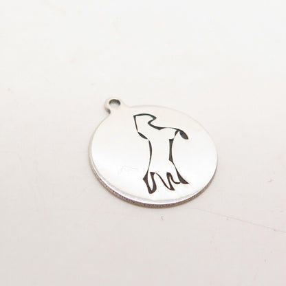 925 Sterling Silver USA Two In Town Horse Charm Pendant