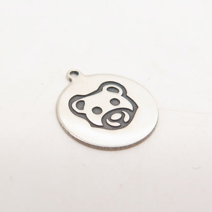 925 Sterling Silver USA Two In Town Bear Charm Pendant