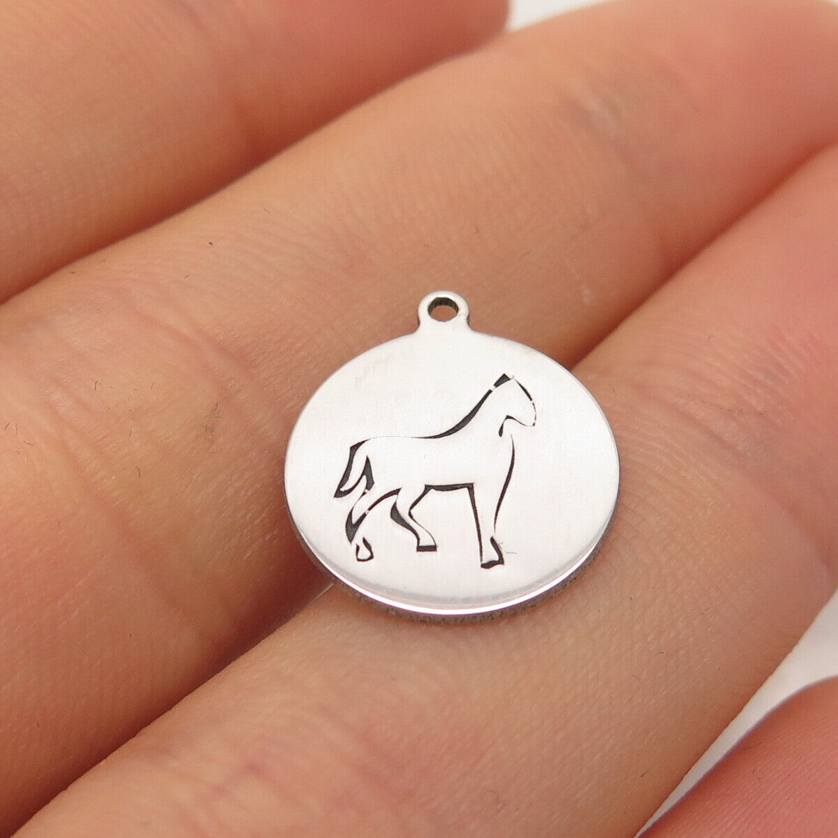 925 Sterling Silver USA Two In Town Horse Charm Pendant