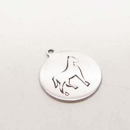 925 Sterling Silver USA Two In Town Horse Charm Pendant