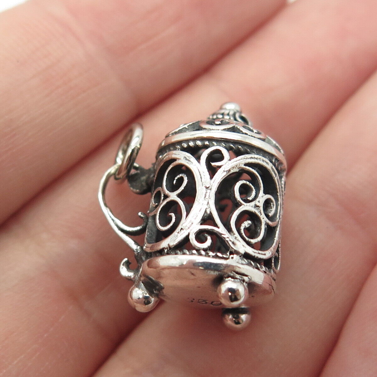 830 Silver Vintage Beer Stein Celtic Spiral Handcrafted Charm Pendant