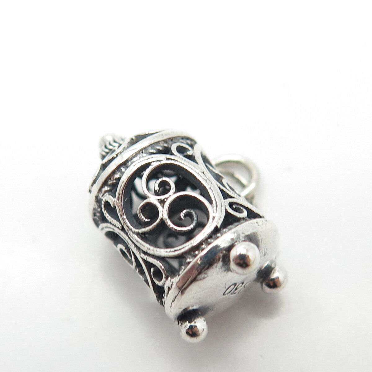 830 Silver Vintage Beer Stein Celtic Spiral Handcrafted Charm Pendant