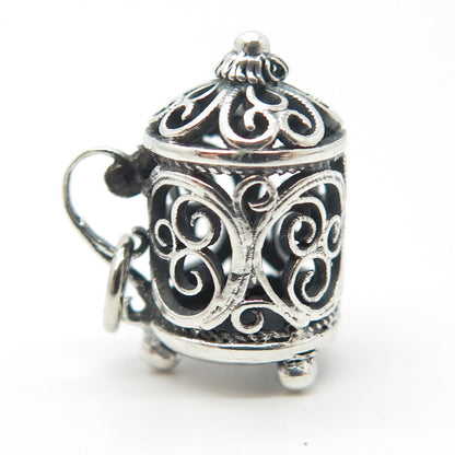 830 Silver Vintage Beer Stein Celtic Spiral Handcrafted Charm Pendant